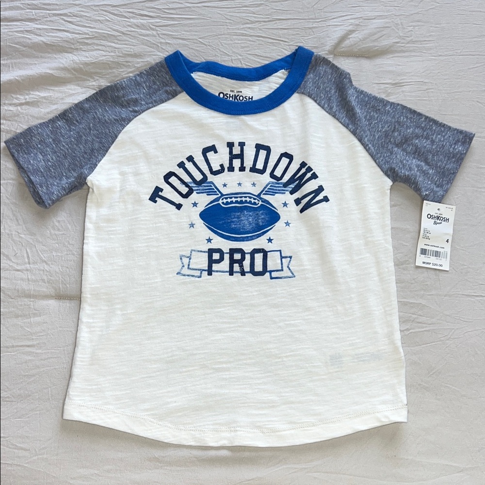 OshKosh B'gosh Touchdown Pro Tee -‎ White, Blue, and Gray